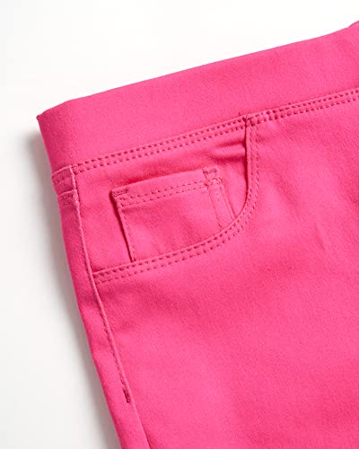 Real Love Girls' Shorts - Basic Soft Stretch Twill Pull On Shorts (Size: 7-16), Size 10, Hot Pink #TOP1