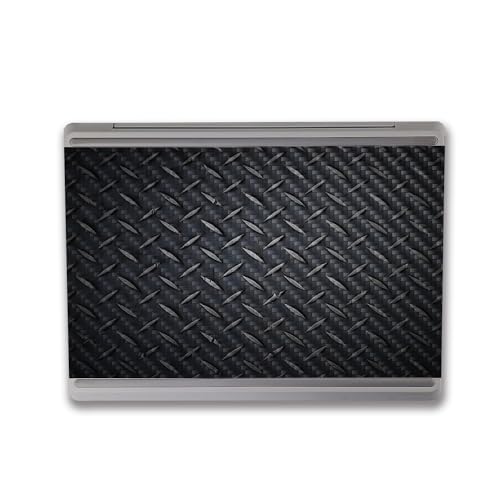 Image of MightySkins Carbon Fiber Skin Compatible with Microsoft Surface Laptop Go 3 (2023) Full Wrap Kit - Black Diamond Plate | Protective, Durable Textured Carbon Fiber Finish | Made in The USA