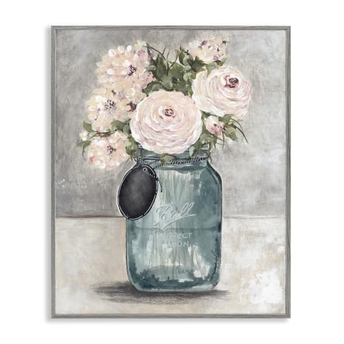 Round Pink Blossoms Rustic Country, 11 x 14 Inch Framed Giclée Print