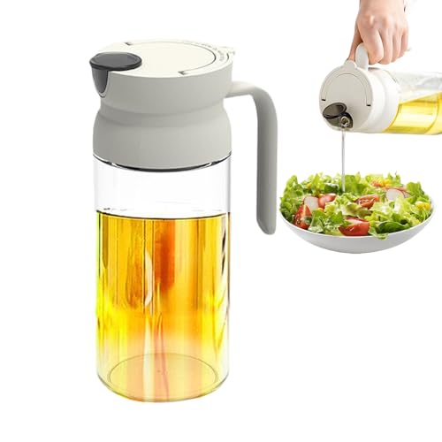 Rurunklee Dispensador de aceite de cocina, botella dispensadora de vinagre con tapa automática, recipiente de vinagre a prueba de fugas, vinagre de vidrio para cocinar, aderezo, hogar, restaurante