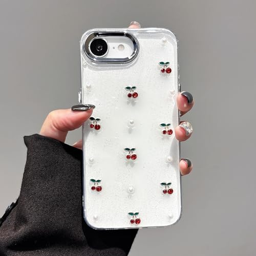 Coque cerise iPhone 17e transparente mignon étui doux antichoc iPhone 16e