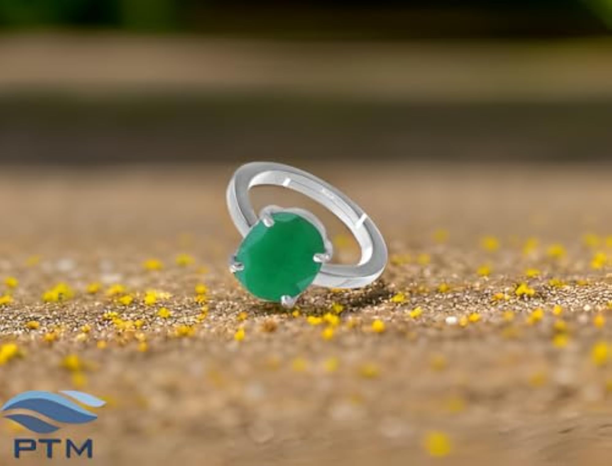 Emerald Panchdhatu Adjustable Ring, Unisex