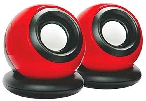 PremiumAV Clarion TB-008 Laptop Mini Speaker (Red) – Portable USB Powered Desktop Audio, Compact Design, Compatible with Laptop, PC, Tablet, Smartphone, Home & Office Use