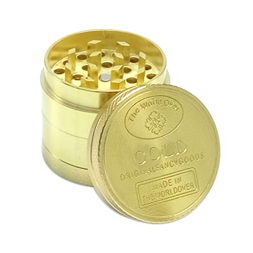 MOMU 40x35MM 4 Layer Zinc Alloy Engraved Gold Coin Pattern Cigarette Tobacco Grinder