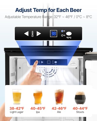 image for VEVOR Beer Kegerator, Single Tap Commercial Draft Beer Dispenser for D