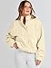 ANRABESS Womens Fuzzy Fleece Jacket Fall Casual Long Sleeve Cropped Sherpa Button Down Shacket Coats Outwear With Pockets Yellow Medium