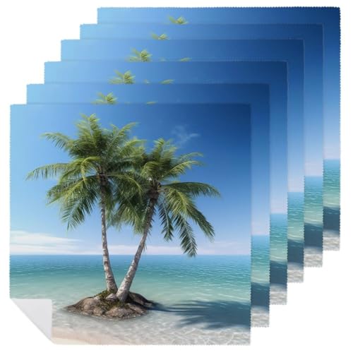 Servilletas de tela lavables y reutilizables con palmeras marinas 2