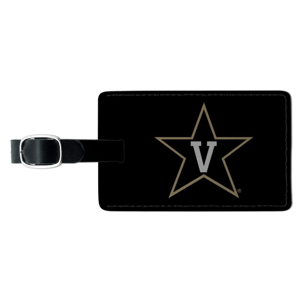 Vanderbilt University Logo Rectangle Leather Luggage Card Carry-On ID Tag