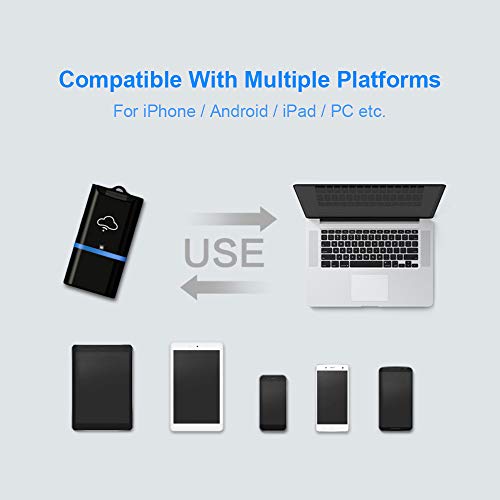 Docooler — Compartilhamento de arquivos com leitor de cartão sem fio USB Flash Drive Wi-Fi Cloud Dri