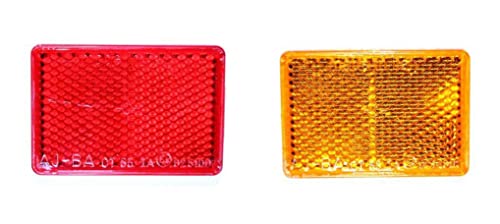 Generico Catadióptrico Catarfrangente 39 x 56 mm adhesivo rojo naranja caravana coche moto (naranja)