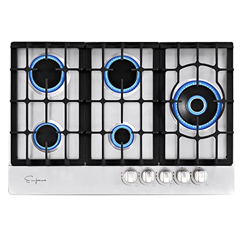 Empava 30" Built-in Gas Cooktop with 4 Professional Sealed Burners LPG Convertible in Stainless Steel, GC33