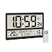 Produktbild TFA Dostmann Digitale XL Wanduhr, 60.4521.01, mit Außentemperatur, Innentemperatur, Wochentag (8 Sprachen), Funkuhr, Datum, schwarz, (L) 360 x (B) 235 x (H) 28 (84) mm