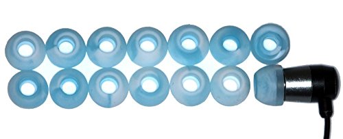Xcessor Replacement Silicone Earbuds 7 works (Set of 14 Pieces). Compatible With Most In Ear Headphone Brands. Size: MEWDIUM. Sky Blue - Image 2