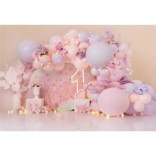 Fondo Fotográfico Vinilo 7x5ft Rosa Morado Cumpleaños miniatura 4
