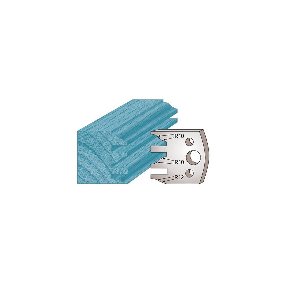 Jeu de 2 fers profilés Ht. 40 x 4 mm profil/contre-profil M124 pour porte-outils de toupie - Diamwood Platinum