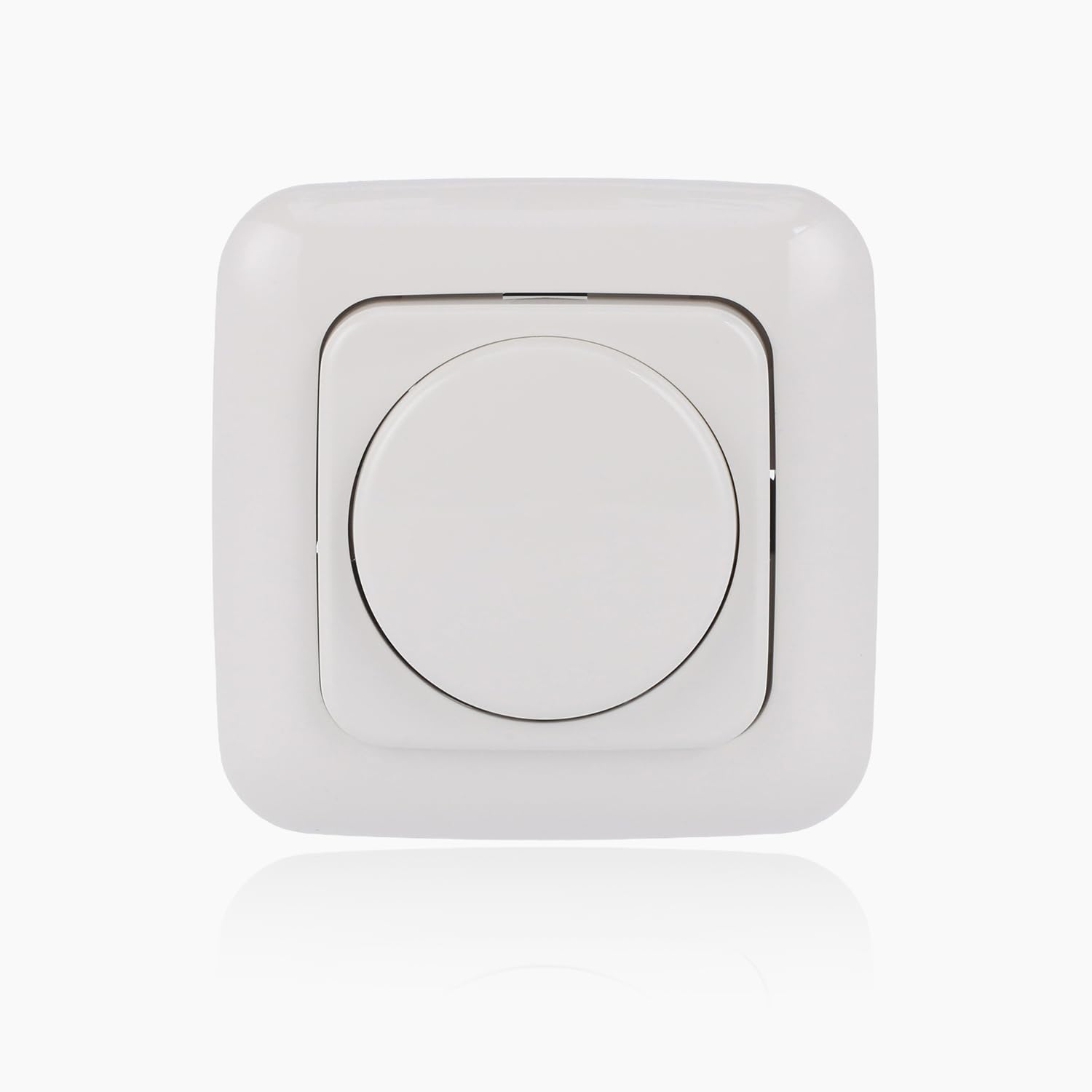 Busch-Jaeger 6523 U-102 Drehdimmer Komplettset (Alpinweiß) • LED Dimmer mit Zentralscheibe, Dreh-/Druckknopf und Reflex SI Abdeckrahmen • LED Dimmschalter • Lichtschalter • 2CKA006512A0348
