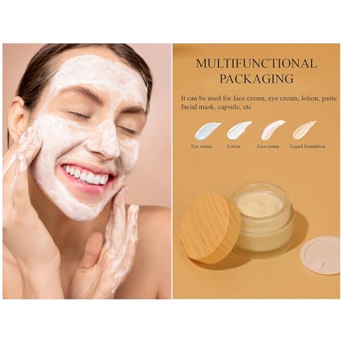 8Packs Frosted Glass Jar with Lids Empty Frosted Cream Jars Bottle Vials Refillable Cosmetic Containers Jar Pot Sample Jars Containers for Lotion Lip Balm Eye Cream(8pcs,5g)4