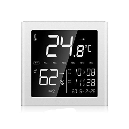 JSEIAJB LCD表示電気温度と湿度計W/時計時間の日付関数温度計