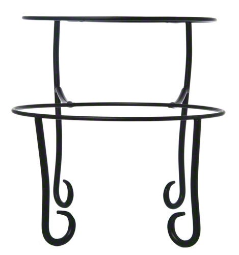 American Metalcraft Tlsp1219 Wrought Iron Pizza Stand With Curled Feet, Two-Tier, 12" H X 19" W, Black #TOP2
