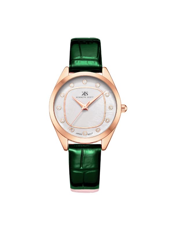 Kenneth Scott Women's Watch, Analog Display and Polyurethane Strap - K24508-RLHW, Green