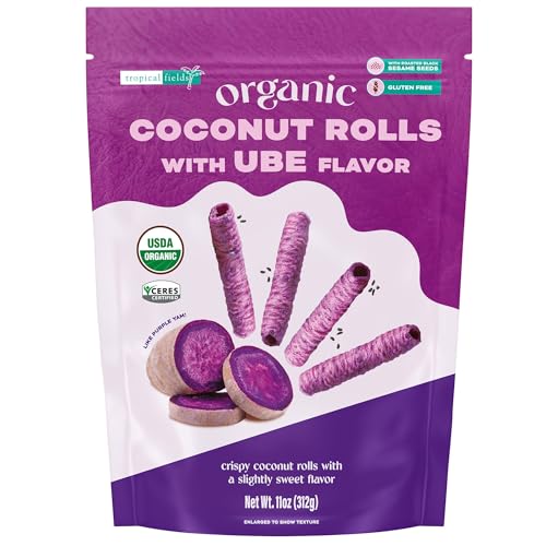 Organic Coconut Rolls With Ube Flavor, 11 oz (312g) -