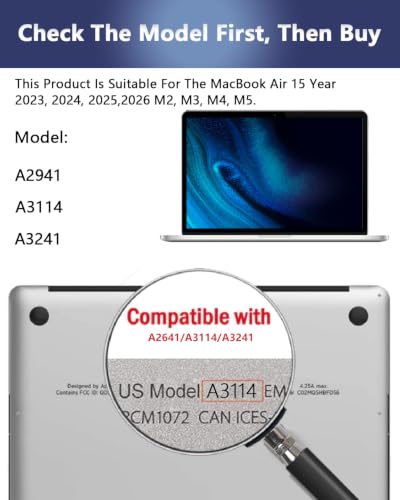 Image of Magnetic Privacy Screen Protector for MacBook Air 15'' (2023-2026, M2-M5) | Removable Matte Laptop Privacy Filter Shield with MacBook Air 15 Inch, Anti Blue Light and Glare