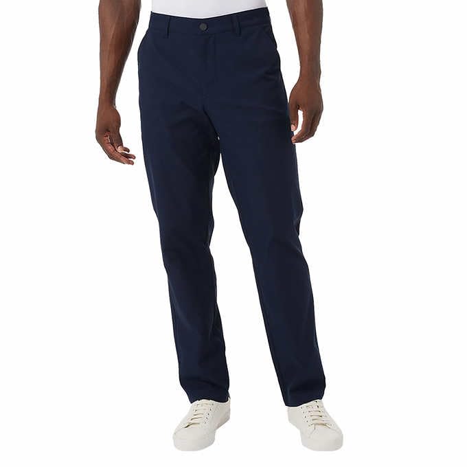 32 Degrees Men’s Twill Tech Pant with Front Hand Pockets and Zipper Closure Back Pockets | Blue, 38x32