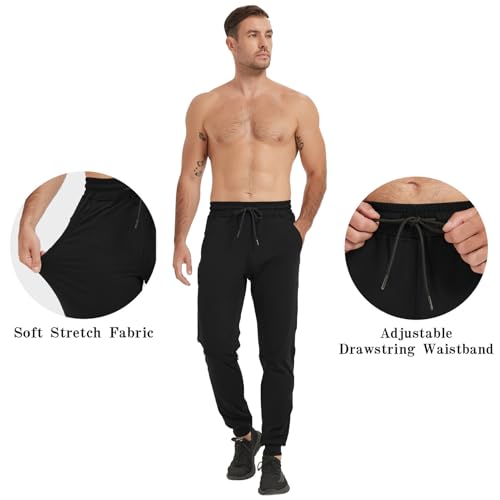 Image of Tall Mens Sweatpants Extra Long Athletic Jogger Pants Zipper Pockets