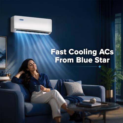 Image of Blue Star 1.5 Ton 3 Star, New Star Rated, Inverter Split AC (Copper, 5 in 1 Convertible Cooling, DigiQ Hepta Sensor, Blue Fins,Turbo Cool,Blue Fins (IC318ZXU, White)