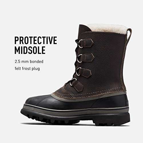Sorel Men's Caribou Wl Wool Boot — Quarry, Black — Waterproof Leather Snow Boots — Size 11 #TOP3