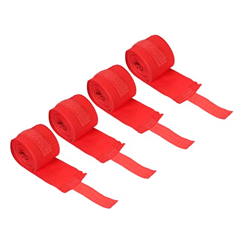 Bandages de boxe élastiques PATIKIL rouge 249 cm pour Muay Thai et arts martiaux lot de 4