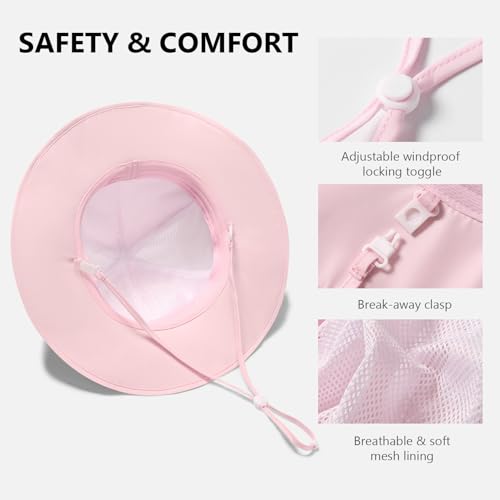 Image of BASSDASH Kids UPF 50+ Wide Brim Sun Hat for Summer Beach Outdoor