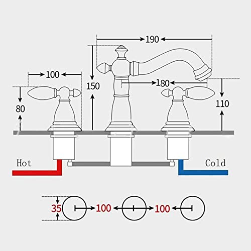 Mitigeur de lavabo multifonctionnel à double levier et trois trous haute précision - 3