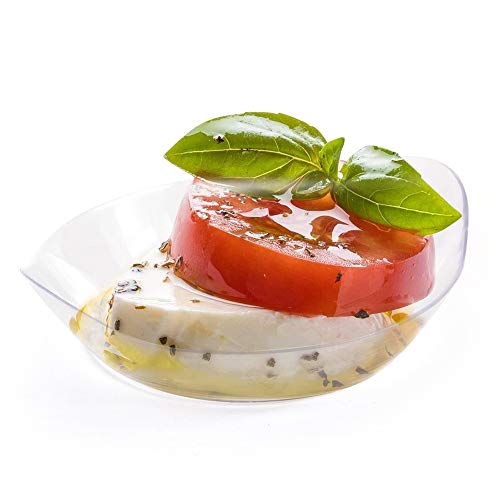 Kingrol 200 Ct Mini Dessert Plates, 3-1/8 X 2-5/8 Inches Clear Disposable Plastic Tray #TOP2