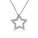 Mothers Day Jewelry Patriotic 925 Silver CZ Open Star Pendant Necklace 16in