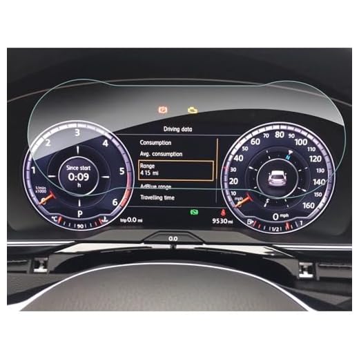 SHAOHAO Instrumentpanelspanel displayskyddsfolie för 2018 VW Passat B8&VW Passat Valiant&Active Info Display 12,3-tum 9H reptåligt anti-fingeravtryck härdat glas