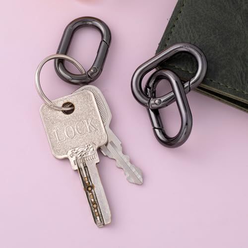 Image of Oval Spring Ring Clips, Metal Keyring Purse Clip