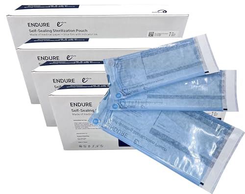 Endure Blue Self Seal Sterilization Pouch for Cleaning Tools, Autoclave Sterilizer Bags, Case of 800 Pouches (3.5