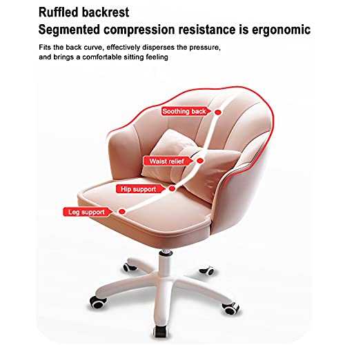 Chaise de bureau ergonomique blanche en velours confortable dossier pétale - 8