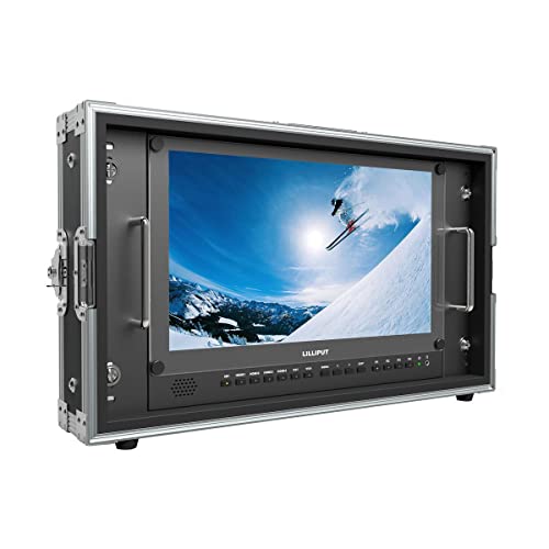 15.6" 6U Carry-on/Rackable V Mount 3840x2160 4x4K HDMI 3G-SDI in&Out Broadcast LED Director Monitor with HDR, 3D-LUT, Color Space & Peaking Functions (with V Mount) - LILLIPUT BM150-4KS