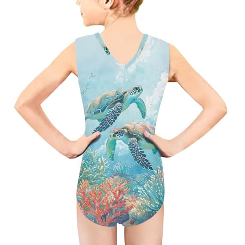 Image of Mumeson Girls One Piece Swimsuits Lightweight V-Neck Swimwear Bathing Suits for Little Girls 3-14 Years