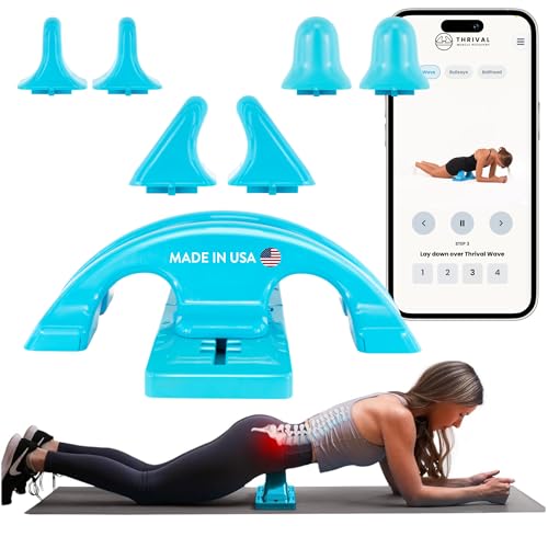 Image of Thrival Relief Pro - Fully Adjustable Psoas, Back and Hip Flexor Muscle Release Tool with Thrival App for Targeted Routines, Deep Tissue, Trigger Point Massage (Blue) - Made in USA