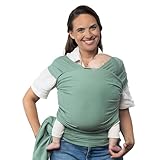 Boba Baby Wrap Carrier – Original Baby Sling Carrier for Newborns (7–35 lbs), Soft, Secure, Hands-Free & Ergonomic, Ideal for Comfortable Bonding, New Parents (Sage Green)