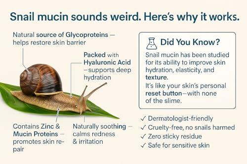 Hydrating Snail Mucin Serum – With Hyaluronic Acid & Aloe – Korean Anti-Aging Skincare – 80% Pure – 3.4oz – Made in USA - by WELLUTION - Image 3