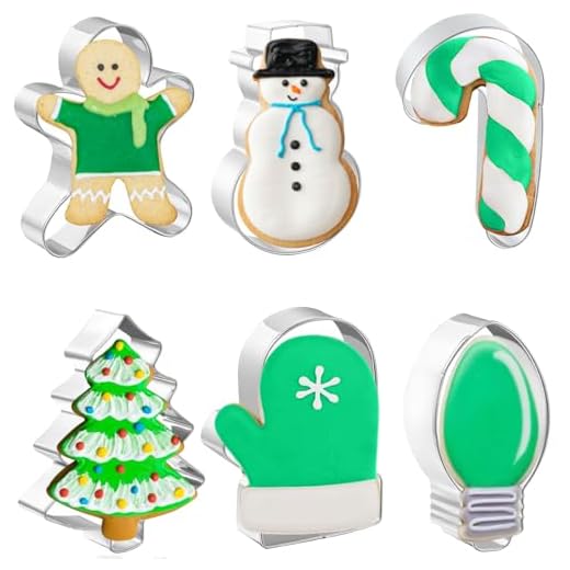 Cookie Cutters 6 PCS, Large Christmas Cookie Cutters by JOB JOL, 4''