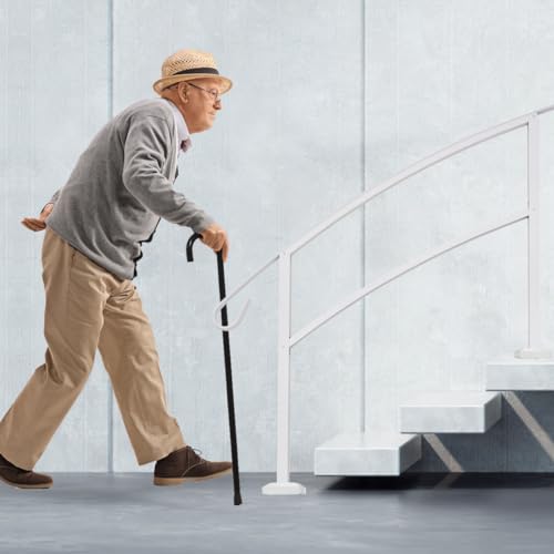 Grisham Aluminum Handrails for Outdoor Steps,4 Step Outdoor Hand Railing Fits 1 to 4 Steps Outdoor Railing Stair Railing Kit (2 Pack White) - Thumbnail 5