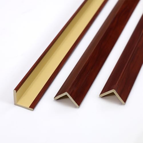 Gaahing 3 Pcs 39" Wall Corner Guards, Walnut Wood Grain L-Shaped Outside Corner Shield for Wall Edge, Door Frame Protector Bumper