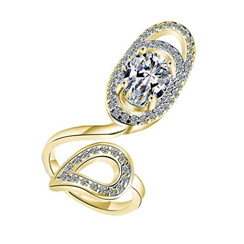 Bague décorative pour phalange en strass blanc style salon de beauté