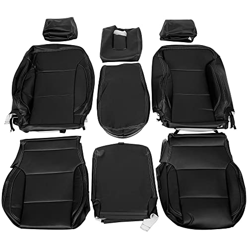 HECASA Full Set Seat Covers Compatible with 2014-2018 Chevrolet Silverado LT Double Cab Artificial Leather Front Seat Covers Back Seat Covers by HECASA - Image 5