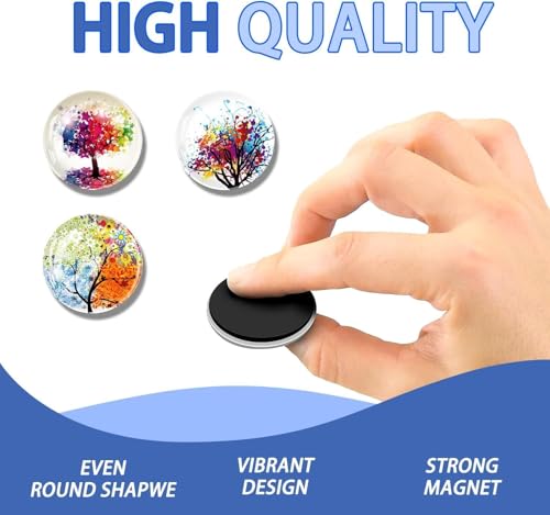 Image of Fridge Magnets Marble Texture Crystal Refrigerator Glass Magnet Decorative Fridge Strong Small Cute Colorful Magnet for Kitchen Office Whiteboards Cabinets Photos Party (Tree Design 4)
